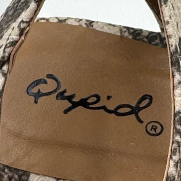 Qupid Blondie 20 Taupe Snake Platform Wedge Sandals Womens Size 6 - Picture 9 of 10